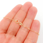 040FVBFVT5 Bracelet. 14K Solid Yellow Gold Flat Paperclip Bracelet
